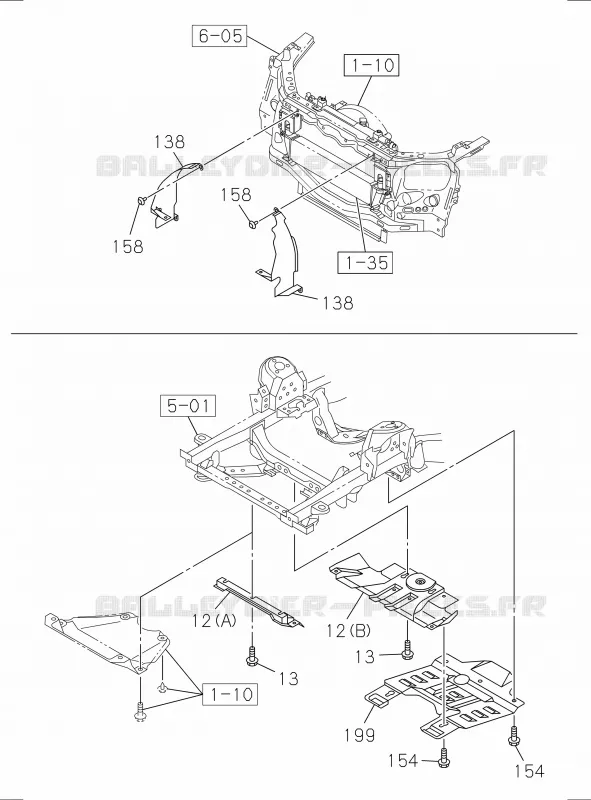 6-03 - Calandre<br />[603A]SKID PLATE AND GUIDE Isuzu PICK UP 2017 DMAX SPACE CAB 4X4 LONG 3.0L 4JJ1-TCX (LS0)