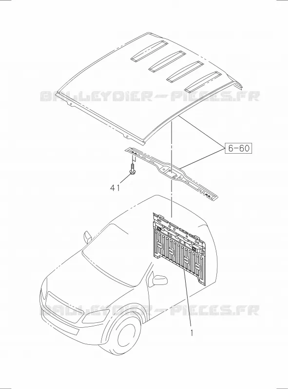 6-80 - Panneau arrière<br />[680A] Isuzu PICK UP 2017 DMAX SPACE CAB 4X4 LONG 3.0L 4JJ1-TCX (LS0)