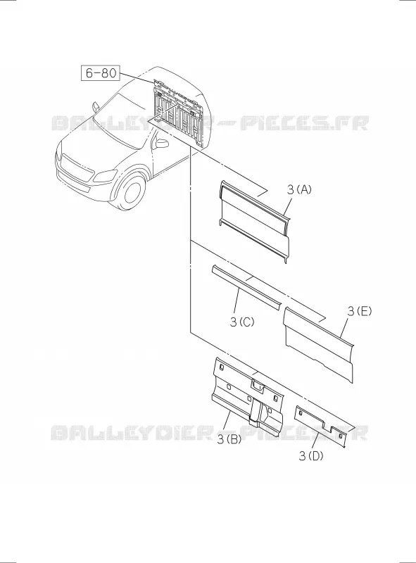 6-84 - Garniture arrière<br />[684A] Isuzu PICK UP 2017 DMAX SPACE CAB 4X4 LONG 3.0L 4JJ1-TCX (LS0)