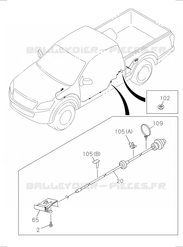 6-86 - Couvercle de trappe à carburant<br />[686A] Isuzu PICK UP 2017 DMAX SPACE CAB 4X4 LONG 3.0L 4JJ1-TCX (LS0)
