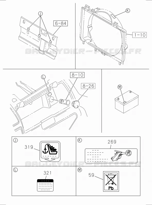 7-10 - Plaque avertissement et étiquette<br />[710A]NO.3 Isuzu PICK UP 2017 DMAX SPACE CAB 4X2 LONG 1.9L DDI 120kW (163cv) RZ4E-TCX HI-POWER (LNC)