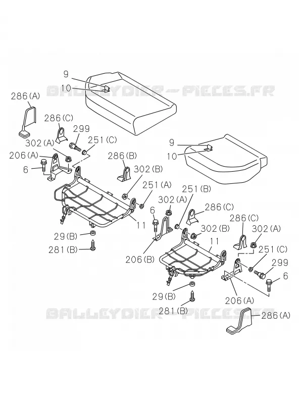 7-55 - Siège arrière<br />[755A]CUSHION; CREW CAB Isuzu PICK UP 2017 DMAX SPACE CAB 4X2 LONG 1.9L DDI 120kW (163cv) RZ4E-TCX HI-POWER (LNC)