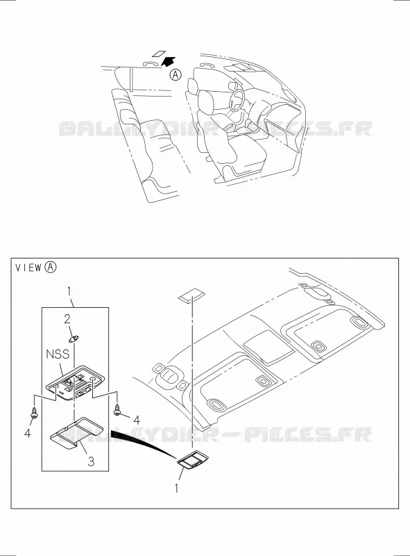 8-05 - Lampe plafonnier<br />[805A]NO.1 Isuzu PICK UP 2017 DMAX SPACE CAB 4X2 LONG 1.9L DDI 120kW (163cv) RZ4E-TCX HI-POWER (LNC)