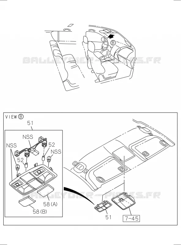 8-05 - Lampe plafonnier<br />[805A]NO.2 Isuzu PICK UP 2017 DMAX SPACE CAB 4X2 LONG 1.9L DDI 120kW (163cv) RZ4E-TCX HI-POWER (LNC)