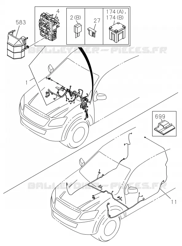 8-10 - Faisceau et fusible<br />[810A]HARNESS NO.1 Isuzu PICK UP 2017 DMAX SPACE CAB 4X2 LONG 1.9L DDI 120kW (163cv) RZ4E-TCX HI-POWER (LNC)
