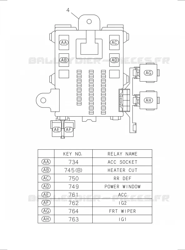 8-10 - Faisceau et fusible<br />[810A]RELAY; CAB HARNESS Isuzu PICK UP 2017 DMAX SPACE CAB 4X2 LONG 1.9L DDI 120kW (163cv) RZ4E-TCX HI-POWER (LNC)
