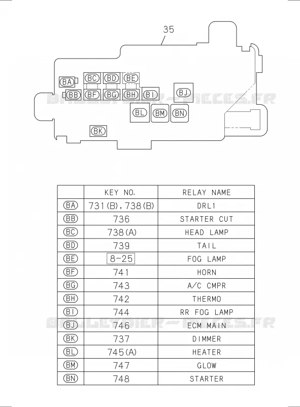 8-10 - Faisceau et fusible<br />[810A]RELAY; FRAME HARNESS Isuzu PICK UP 2017 DMAX SPACE CAB 4X4 LONG 3.0L 4JJ1-TCX (LS0)