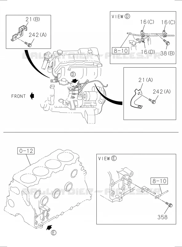 8-15 - Pièces de fixation - Faisceau des câbles<br />[815A]BRACKET AND CLIP; 4JA1 Isuzu PICK UP 2017 DMAX SPACE CAB 4X2 LONG 1.9L DDI 120kW (163cv) RZ4E-TCX HI-POWER (LNC)