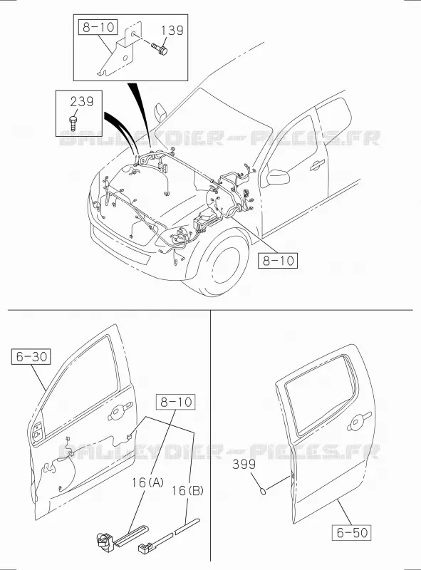 8-15 - Pièces de fixation - Faisceau des câbles<br />[815A]HARNESS NO.3 Isuzu PICK UP 2017 DMAX SPACE CAB 4X4 LONG 3.0L 4JJ1-TCX (LS0)