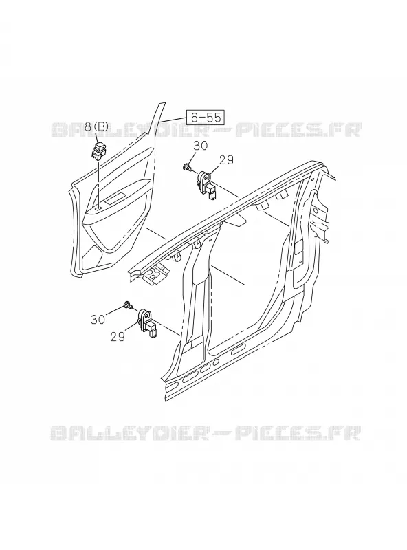 8-25 - Interrupteur et relais - Combiné de tableau de bord<br />[825A]REAR DOOR SWITCH; CREW CAB Isuzu PICK UP 2017 DMAX SPACE CAB 4X2 LONG 1.9L DDI 120kW (163cv) RZ4E-TCX HI-POWER (LNC)