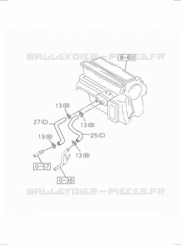 8-45 - Tuyauterie de chauffage<br />[845A]RZ4E-TC Isuzu PICK UP 2017 DMAX SPACE CAB 4X2 LONG 1.9L DDI 120kW (163cv) RZ4E-TCX HI-POWER (LNC)