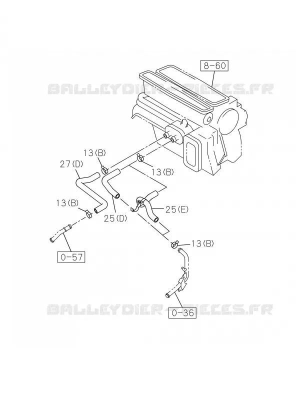 8-45 - Tuyauterie de chauffage<br />[845A]RZ4E-TCX Isuzu PICK UP 2017 DMAX SPACE CAB 4X4 LONG 3.0L 4JJ1-TCX (LS0)