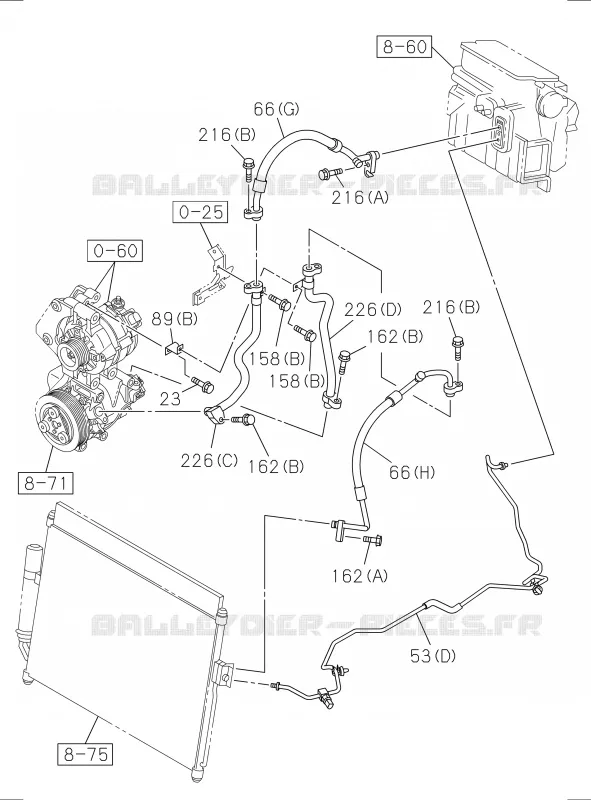 8-52 - Tuyauterie - Climatisation<br />[852A]PIPING; RZ4E-TCX Isuzu PICK UP 2017 DMAX SPACE CAB 4X4 LONG 3.0L 4JJ1-TCX (LS0)