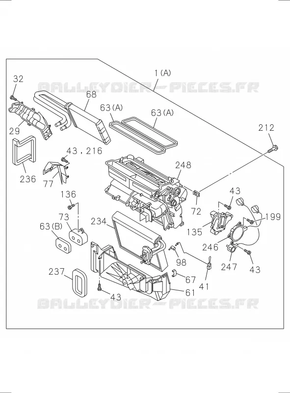 8-60 - Boîtier de chauffage; avant<br />[860A]NO.1 Isuzu PICK UP 2017 DMAX SPACE CAB 4X4 LONG 3.0L 4JJ1-TCX (LS0)