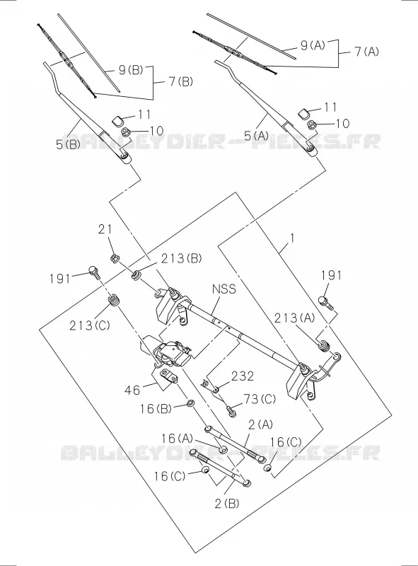 8-80 - Essuie-glace et lave-glace de pare-brise<br />[880A]ARM AND MOTOR Isuzu PICK UP 2017 DMAX SPACE CAB 4X4 LONG 3.0L 4JJ1-TCX (LS0)