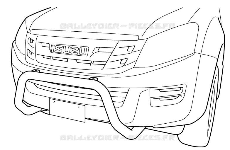 Barre de protection<br />Barre de protection Isuzu PICK UP 2017 DMAX SPACE CAB 4X2 LONG 1.9L 110kW (150cv) RZ4E-TC (RDZ)