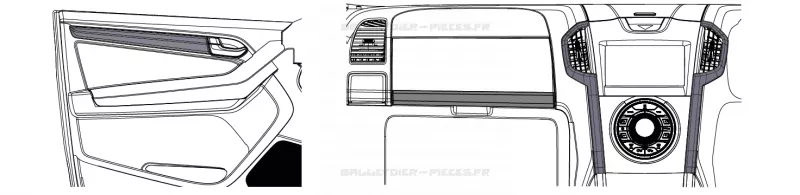 Ensemble de panneaux intérieurs<br />Ensemble de panneaux intérieurs Isuzu PICK UP 2017 DMAX SPACE CAB 4X2 LONG 1.9L DDI 120kW (163cv) RZ4E-TCX HI-POWER (LNC)