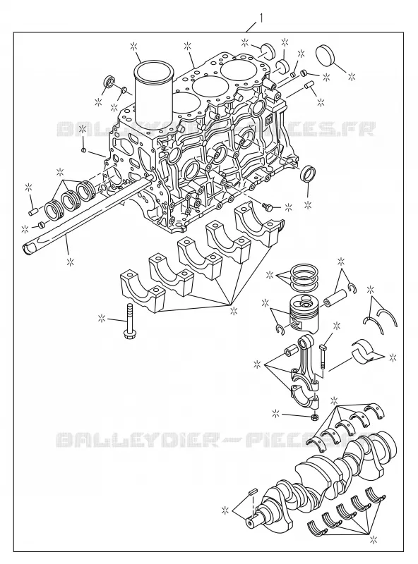 0-01 - Bloc embielle<br />[001A]4JA1 Isuzu PICK UP 2019 DMAX CREW CAB 4X4 LONG 3.0L 4JJ1-TCX (LS0)