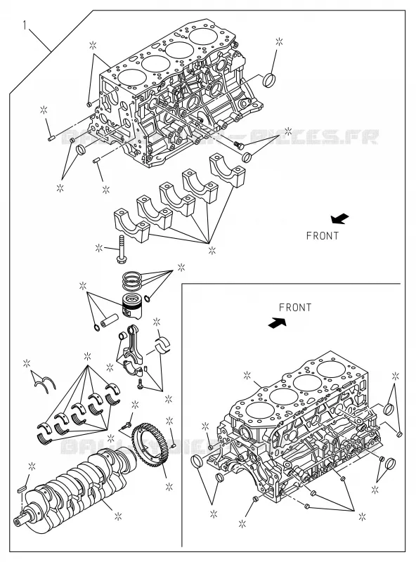 0-01 - Bloc embielle<br />[001A]4JK1,4JJ1 Isuzu PICK UP 2019 DMAX CREW CAB 4X4 LONG 3.0L 4JJ1-TCX (LS0)