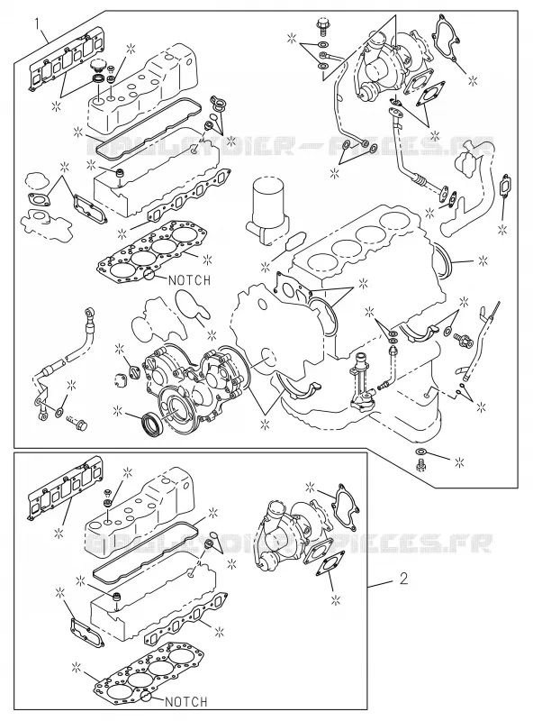 0-05 - Jeu pochette moteur<br />[005A]4JA1 Isuzu PICK UP 2019 DMAX CREW CAB 4X4 LONG 3.0L 4JJ1-TCX (LS0)