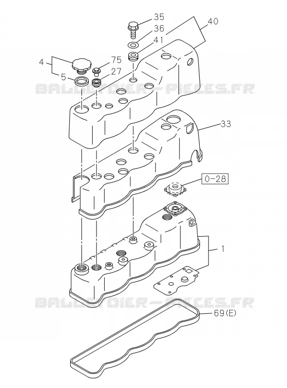 0-10 - Cache culbuteur<br />[010A]4JA1 Isuzu PICK UP 2019 DMAX CREW CAB 4X4 LONG 3.0L 4JJ1-TCX (LS0)