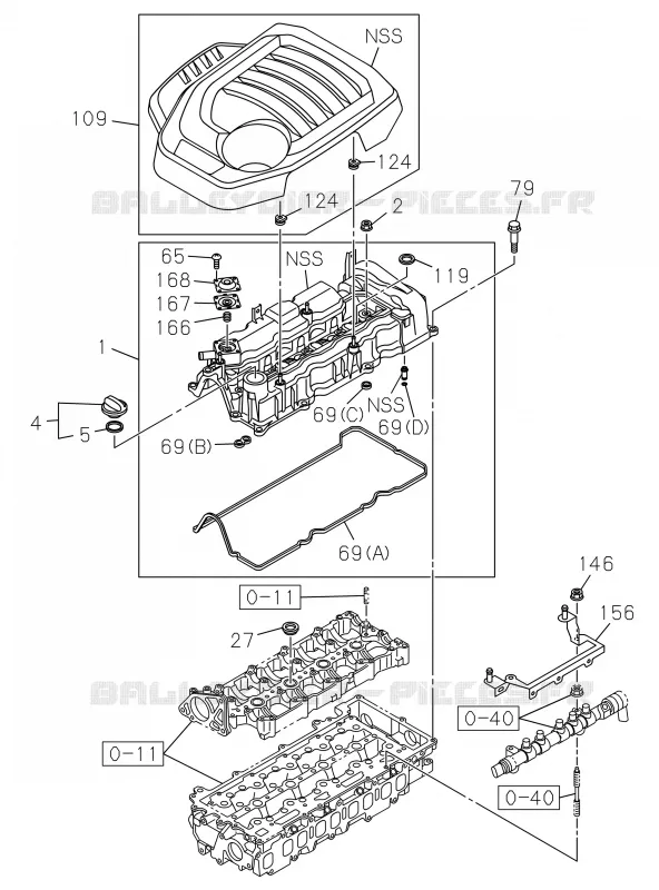 0-10 - Cache culbuteur<br />[010A]RZ4E Isuzu PICK UP 2019 DMAX CREW CAB 4X4 LONG 3.0L 4JJ1-TCX (LS0)