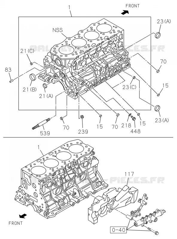 0-12 - Bloc moteur<br />[012A]4JK1,4JJ1 NO.2 Isuzu PICK UP 2019 DMAX CREW CAB 4X4 LONG 3.0L 4JJ1-TCX (LS0)