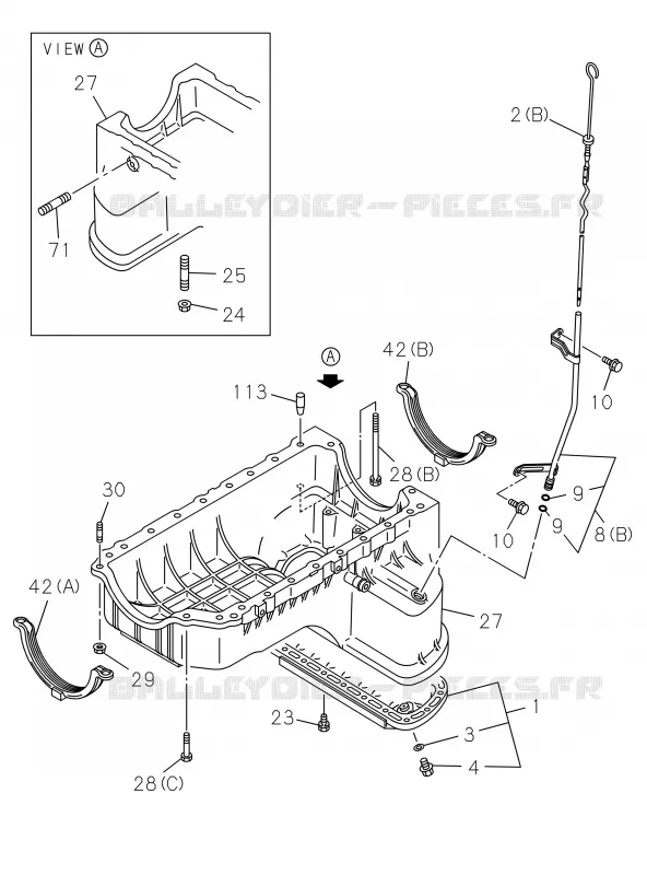 0-13 - Carter d'huile et jauge à huile<br />[013A]4JA1 NO.1 Isuzu PICK UP 2019 DMAX CREW CAB 4X4 LONG 3.0L 4JJ1-TCX (LS0)