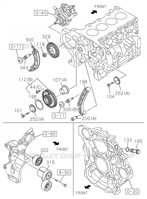 0-14 - Arbre à cames et soupapes<br />[014A]IDLE GEAR; RZ4E Isuzu PICK UP 2019 DMAX CREW CAB 4X4 LONG 3.0L 4JJ1-TCX (LS0)