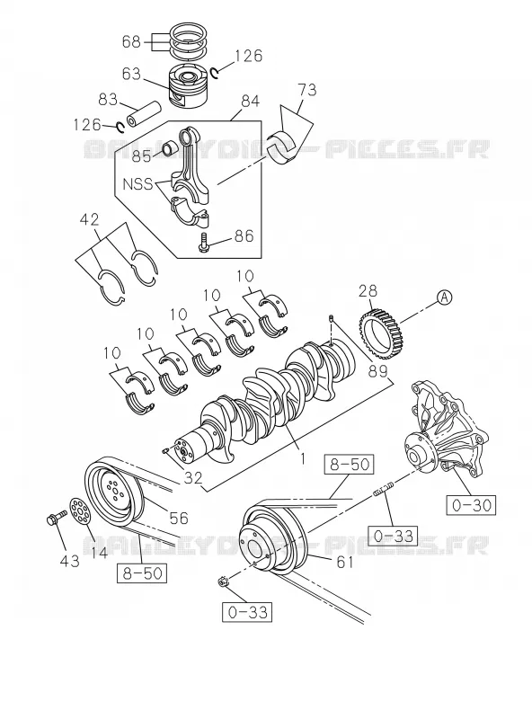 0-15 - Vilebrequin, piston et volant moteur<br />[015A]CRANKSHAFT AND PISTON; RZ4E Isuzu PICK UP 2019 DMAX CREW CAB 4X4 LONG 3.0L 4JJ1-TCX (LS0)