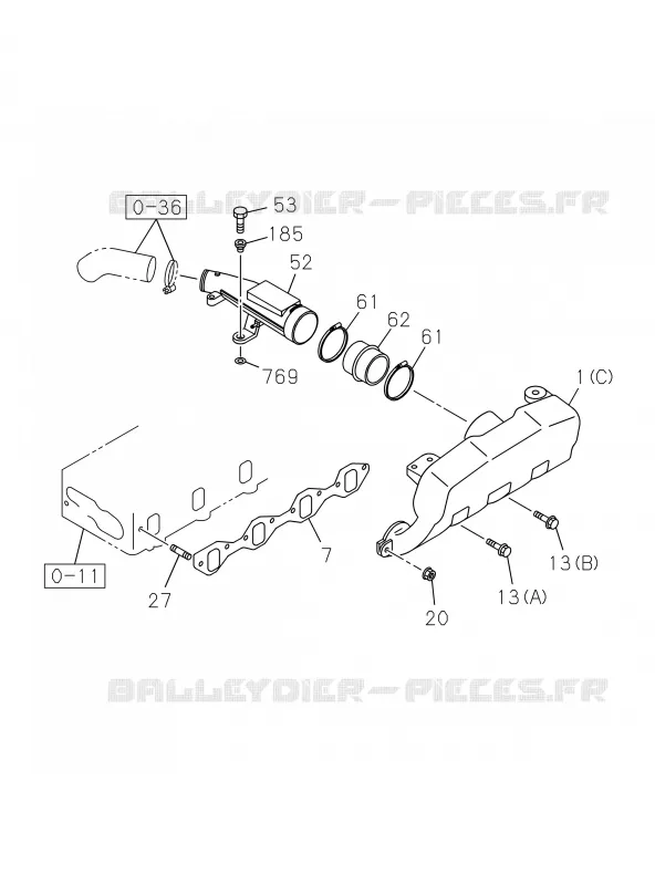 0-25 - Collecteur d’admission<br />[025A]4JA1 Isuzu PICK UP 2019 DMAX CREW CAB 4X4 LONG 3.0L 4JJ1-TCX (LS0)