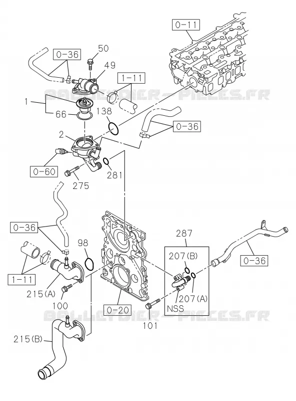 0-31 - Thermostat et boîte<br />[031A]RZ4E Isuzu PICK UP 2019 DMAX CREW CAB 4X4 LONG 3.0L 4JJ1-TCX (LS0)