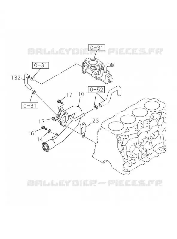 0-32 - Tuyauterie eau, moteur<br />[032A]4JA1 NO.1 Isuzu PICK UP 2019 DMAX CREW CAB 4X4 LONG 3.0L 4JJ1-TCX (LS0)