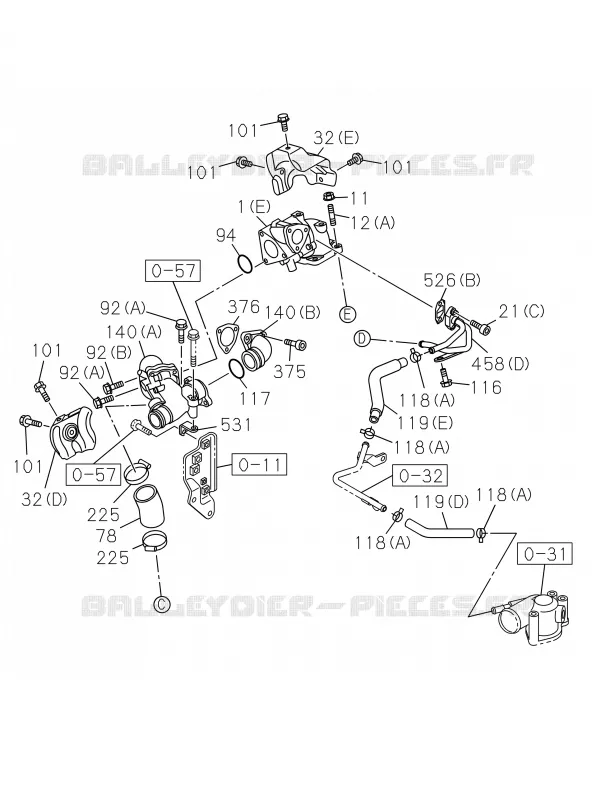 0-36 - SYSTEME Turbocompresseur<br />[036A]4JK1-TCY NO.1 Isuzu PICK UP 2019 DMAX CREW CAB 4X4 LONG 3.0L 4JJ1-TCX (LS0)