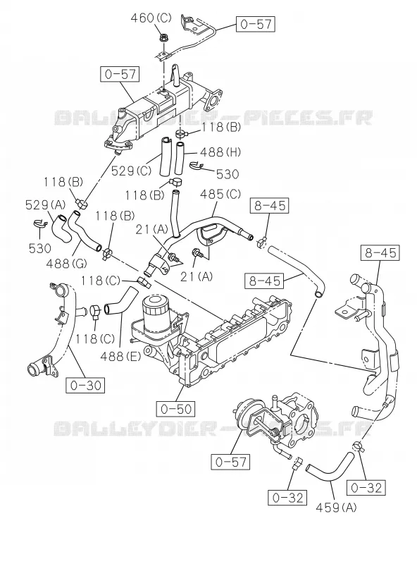 0-36 - SYSTEME Turbocompresseur<br />[036A]4JK1-TCY NO.3 Isuzu PICK UP 2019 DMAX CREW CAB 4X4 LONG 3.0L 4JJ1-TCX (LS0)