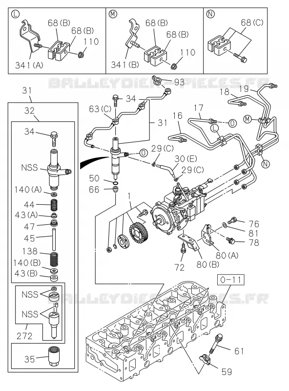 0-40 - Système injection carburant<br />[040A]4JA1 Isuzu PICK UP 2019 DMAX CREW CAB 4X4 LONG 3.0L 4JJ1-TCX (LS0)