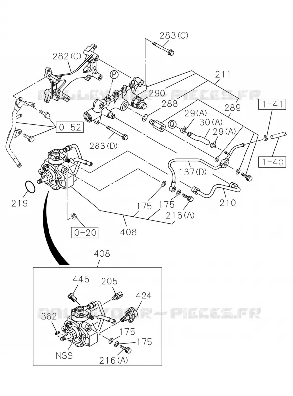 0-40 - Système injection carburant<br />[040A]SUPPLY PUMP; 4JK1-TCS Isuzu PICK UP 2019 DMAX CREW CAB 4X4 LONG 3.0L 4JJ1-TCX (LS0)