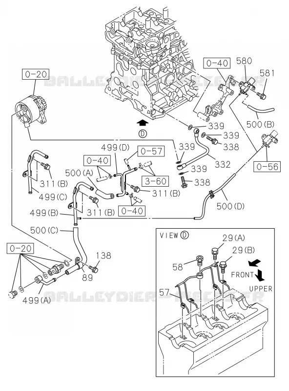 0-52 - Tuyauterie d’huile et de circuit à vide - Moteur<br />[052A]PIPING; 4JK1-TCX,4JJ1 NO.1 Isuzu PICK UP 2019 DMAX CREW CAB 4X4 LONG 3.0L 4JJ1-TCX (LS0)