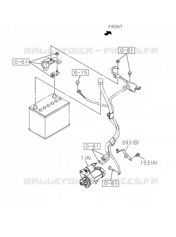 0-60 - Pièces de commande électrique moteur<br />[060A]BATTERY HARNESS BRACKET; RZ4E Isuzu PICK UP 2019 DMAX CREW CAB 4X4 LONG 3.0L 4JJ1-TCX (LS0)