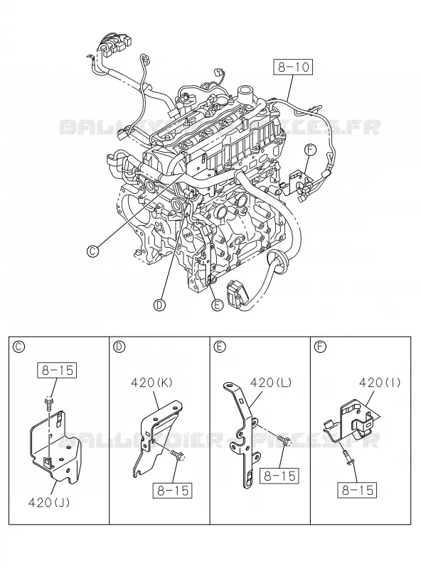 0-60 - Pièces de commande électrique moteur<br />[060A]ENG HARNESS BRACKET; RZ4E-TCX Isuzu PICK UP 2019 DMAX CREW CAB 4X4 LONG 3.0L 4JJ1-TCX (LS0)