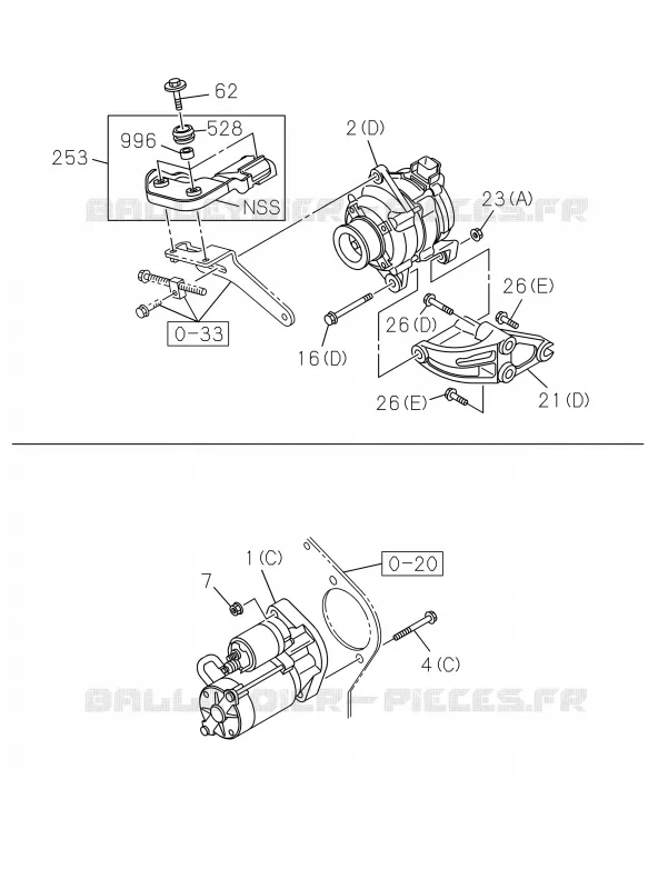 0-60 - Pièces de commande électrique moteur<br />[060A]STARTER AND GEN; 4JK1-TCS,4JK1-TCY Isuzu PICK UP 2019 DMAX CREW CAB 4X4 LONG 3.0L 4JJ1-TCX (LS0)