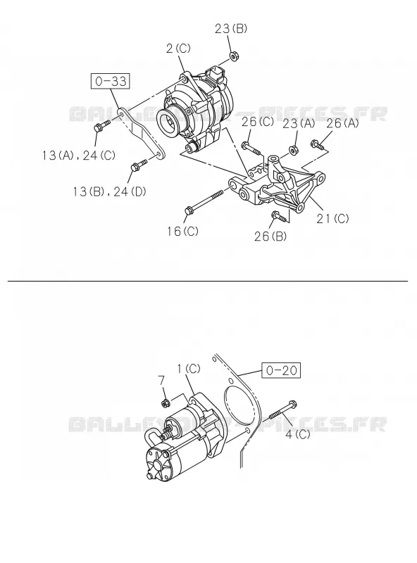 0-60 - Pièces de commande électrique moteur<br />[060A]STARTER AND GEN; 4JK1-TCX,4JJ1 Isuzu PICK UP 2019 DMAX CREW CAB 4X4 LONG 3.0L 4JJ1-TCX (LS0)