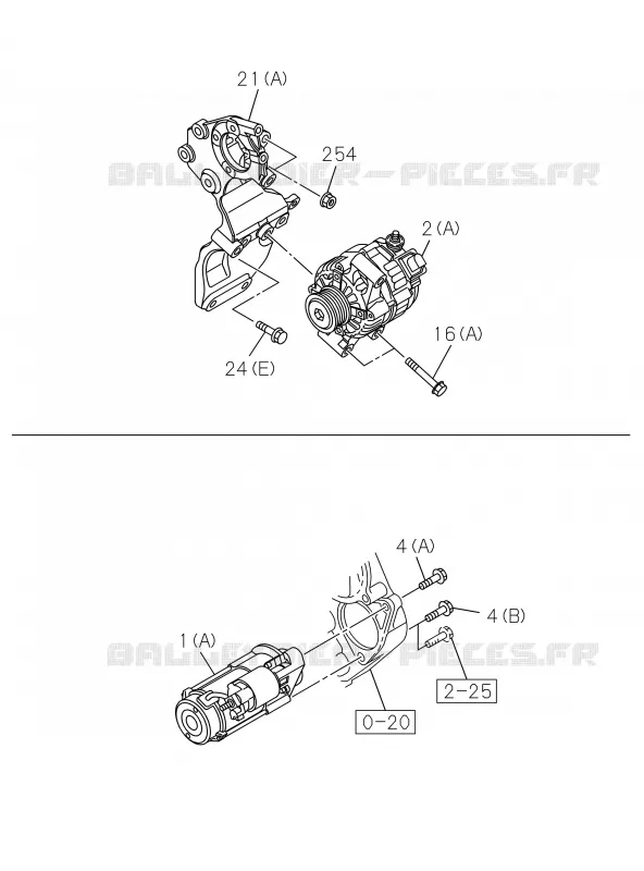 0-60 - Pièces de commande électrique moteur<br />[060A]STARTER AND GENERATOR; RZ4E Isuzu PICK UP 2019 DMAX CREW CAB 4X4 LONG 3.0L 4JJ1-TCX (LS0)