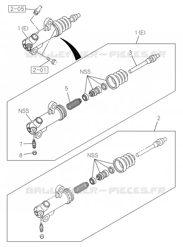 2-06 - CYLINDRE RECEPTEUR Embrayage M/T<br />[206A]M/T MVL; 4JJ1 Isuzu PICK UP 2019 DMAX CREW CAB 4X4 LONG 3.0L 4JJ1-TCX (LS0)