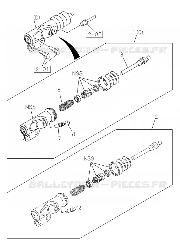 2-06 - CYLINDRE RECEPTEUR Embrayage M/T<br />[206A]M/T MVL; RZ4E Isuzu PICK UP 2019 DMAX CREW CAB 4X4 LONG 3.0L 4JJ1-TCX (LS0)
