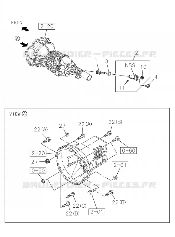 2-25 - PPignon menant compteur de vitesse<br />[225A]M/T MSG Isuzu PICK UP 2019 DMAX CREW CAB 4X4 LONG 3.0L 4JJ1-TCX (LS0)