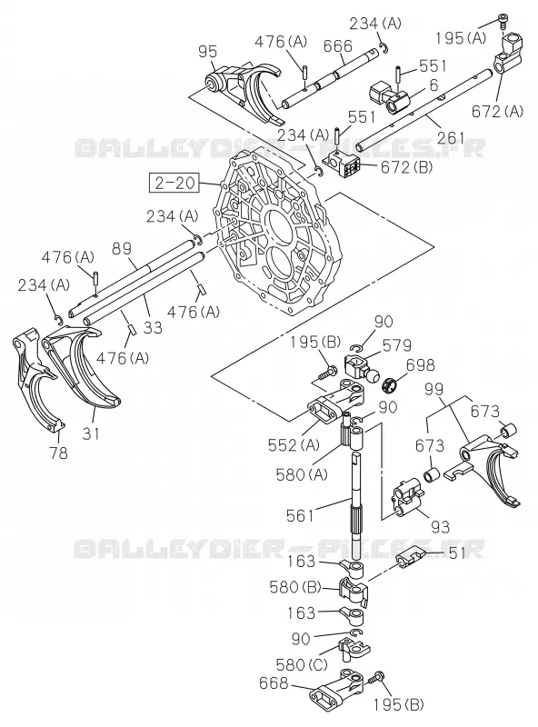 2-30 - Ensemble changement de vitesse et sélecteur M/T<br />[230A]M/T MUX; GEAR SHIFTER Isuzu PICK UP 2019 DMAX CREW CAB 4X4 LONG 3.0L 4JJ1-TCX (LS0)