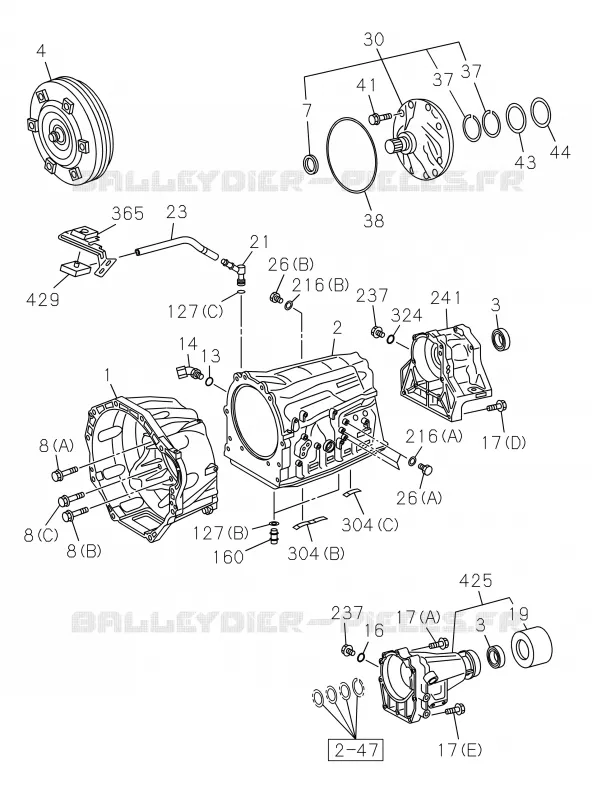 2-41 - CARTER BOITE DE VITESSES AUTOMATIQUE, CONVERTISSEUR ET POMPE A HUILE<br />[241B]A/T 6 SPEED Isuzu PICK UP 2019 DMAX CREW CAB 4X4 LONG 2.5L 4JK1-TCS (LKZ)