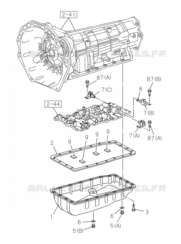 2-42 - Carter huile boîte de vitesses automatique et commande huile A/T<br />[242B]A/T 5 SPEED Isuzu PICK UP 2019 DMAX CREW CAB 4X4 LONG 3.0L 4JJ1-TCX (LS0)