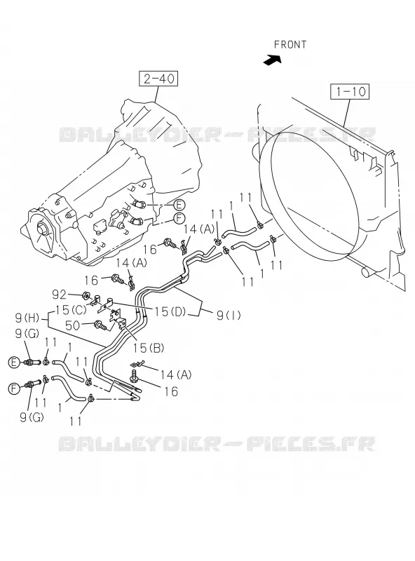 2-53 - SYSTEME DE Radiateur D'HUILE BOITE DE VITESSES A/T<br />[253B]A/T 6 SPEED; 4X4 RZ4E Isuzu PICK UP 2019 DMAX CREW CAB 4X4 LONG 2.5L 4JK1-TCS (LKZ)